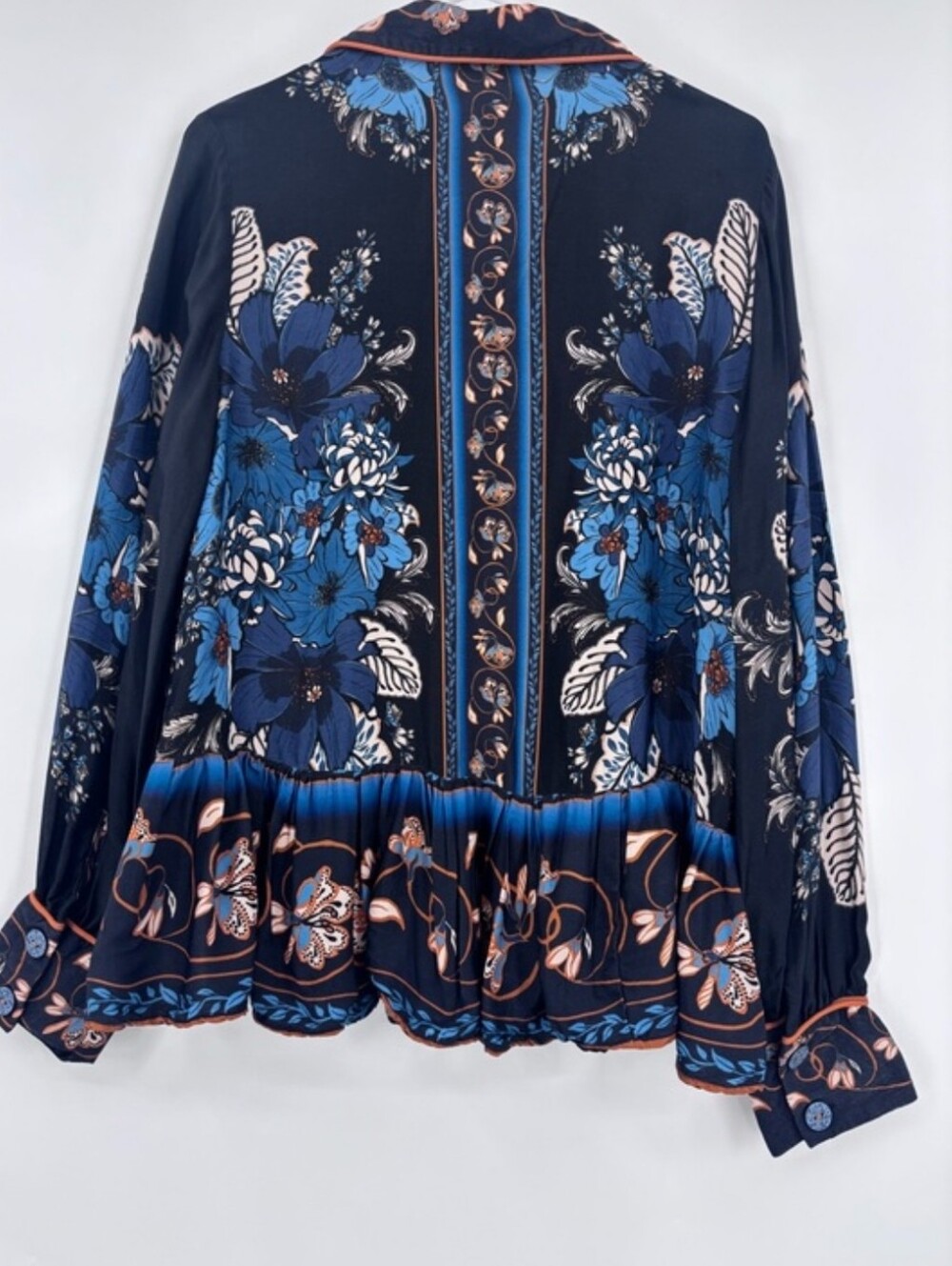 FARM Rio Long-Sleeve Blouse Navy Blue - Picture 2 of 3